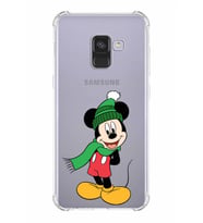 Samsung Galaxy A8 2018 Uyumlu Köşe Korumalı Antişok Kapak Mickey Mouse Tasarımlı Şeffaf Kılıf