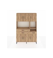 Arges Gardrop 9 Raflı 3 Çekmeceli 6 Kapaklı 132x30x195 Çam-Çam