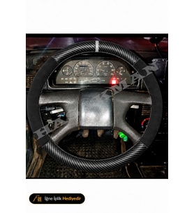 Fiat Uno Dikme Direksiyon Kılıfı Alcantara Süet Mat Karbon Gri Yüzük ve Dikiş 70 S-70 SX-70 SX ie-60 S-Hobby 1994-2001