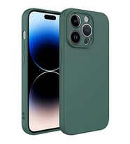 Coverzone Apple iPhone 14 Pro ?le Uyumlu K?l?f Z-Mara Lansman Vieri Tam Koruma Arka Kapak Kamera Koruma �?k?nt?l? P�r�zs�z Y�zey Koyu Ye?il