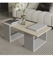 Matris Modern Orta Sehpa – Geometrik Tasarım ve Şık Detaylar (Gri-Bej)