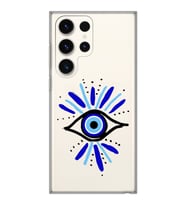 Samsung Galaxy S23 ULTRA Uyumlu Nazar Göz Desenli Şeffaf Telefon Kılıfı