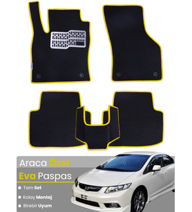 HONDA CİVİC FB7 SEDAN (2012-2015) Uyumlu EVA Paspas Tam Set–Araca Özel Tasarım,Su Geçirmez