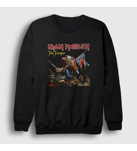 Presmono Unisex Siyah Trooper Iron Maiden Sweatshirt 87280tt