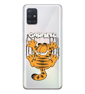 Samsung Galaxy A71 Uyumlu Garfield Desenli Şeffaf Telefon Kılıfı