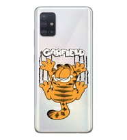 Samsung Galaxy A71 Uyumlu Garfield Desenli Şeffaf Telefon Kılıfı