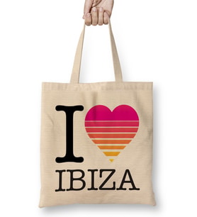I Heart Ibiza Sunset Bez Çanta Uzun Saplı