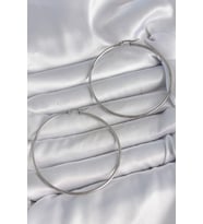 Tegan 316 Çelik Gümüş Renk 63 mm Halka Model Kadın Küpe TG27BKP10518 (Çok Renkli)