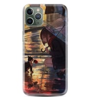 Apple iPhone 11 12 13 14 Pro Max Kılıf Desemli Silikon Kız ve Kedi 1762