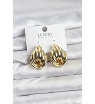 Pirinç Gold Renk Vintage Kadın Küpe