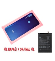 Tkgz Xiaomi Redmi NOTE 7 Arka Pil Batarya Kapağı + PİL (CAM) MAVİ