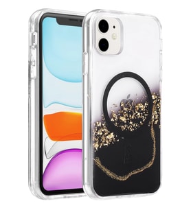 Onegif iPhone 11 Lotus Simli Magsafe Kapak - Siyah