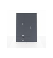 Arges Gardrop 6 Raflı 3 Çekmeceli Tek Askılı 132x30x195 Antrasit-Antrasit
