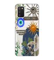 Samsung Galaxy A02S Uyumlu Moon Child Desenli Şeffaf Telefon Kılıfı