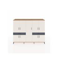 Hyperion Dolap 12 Raflı 2 Çekmeceli 8 Kapaklı 220x44x163 Çam-Aytaşı/Antrasit