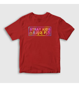 Presmono Unisex Çocuk Kırmızı Colors Stray Kids T-Shirt 396612tt (Kırmızı)