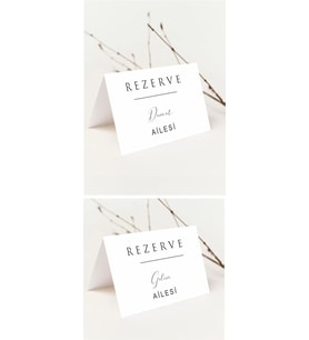 Gelin, Damat Ailesi Masa Rezerve Kartı 4 Adet 10x14 cm