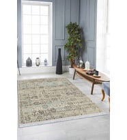 Mavi Vintage Dokuma Pamuk Tabanlı Kaymaz Kilim KLM149