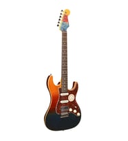 Guson SuperStrat HSS Elektro Gitar Quilted Orange Blue Burst