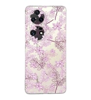 Huawei P50 Pro Uyumlu Kapak Floral Pudra Tasarımlı Şeffaf Silikon Kılıf