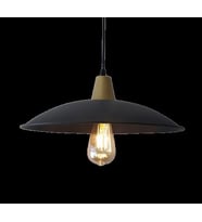 Retro Metal Sarkıt Avize Rustik Tekli Sarkıt Siyah Gold Askılı çap:30 cm (Burnt Olive)