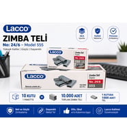Lacco 24/6 Zımba Teli 10 Kutu 10000 Adet No:555 Metal Zımba Teli Ofis Okul Kırtasiye