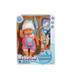 30111 Bebelou Doktor Zamanı Sesli Bebek Seti 35 cm -Sunman(Ürün oyuncaktır)