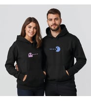 Sevgililer Günü Özel Kombin, 2 Ürün Kapüşonlu Hoodie Sweatshirt (Siyah)