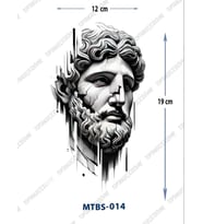 MTBS-014 ORTA BOY ZEUS DESEN GEÇİCİ DÖVME-TATTO