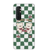 Xiaomi Mi Note 10 LITE Uyumlu Double Bear Tasarımlı Şeffaf Telefon Kılıfı