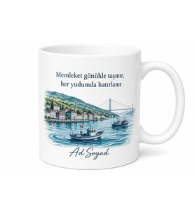 Kocaeli Körfez Temalı Kişiye Özel Memleket Kupa Bardak Hediye