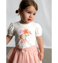 Mayoral Kız Bebek Baskılı Tshirt Krem