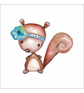 Sevimli Sincap Sticker Duvar Sticker 30x25 CM
