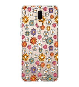 Huawei Mate 10 Lite Uyumlu Çiçek Desenli Şeffaf Telefon Kılıfı