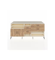 Kronos Konsol 5 Raflı 4 Çekmeceli 2 Kapaklı 220x59x99 Aytaşı-Çam/Çam
