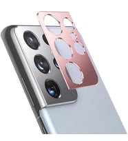 SM Galaxy S21 Ultra 3D Metal Kamera Koruyucu Metal Lens (Rose)