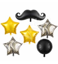 Bıyık Temalı 6lı Folyo Balon Set