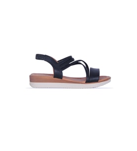 Moda Ayakkabı  850 Syh-Krem Düz Sandalet Ayakkabı (Siyah)