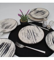 Anka 20 Cm Seramik Pasta Tabağı 6 Adet -  Siyah