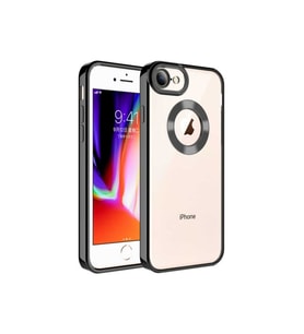 Apple iPhone SE 2022 Uyumlu Kılıf Kamera Korumalı Logo Gösteren Zore Omega Kapak (Siyah)