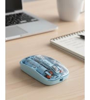 Pilelistore  Mavi Kablosuz Mouse Bluetooth ve USB Çift Mod Bağlantılı
