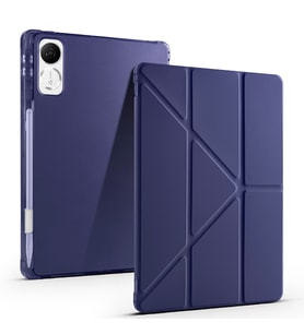 Honor Pad V9 Uyumlu Kılıf Zore Tri Folding Kalem Bölmeli Standlı Kılıf (Lacivert)