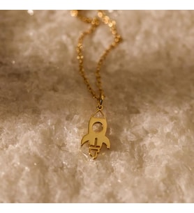 Kişiye Özel Mini Uçak Mekiği Kolye 925K Gümüş (Gold)