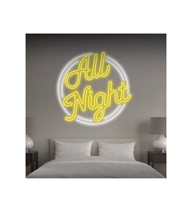 All Night Yazılı Neon Tabela