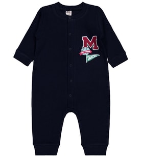 Civil Baby M Baskılı 6-18 Ay Tulum - Lacivert 6-9 Ay (Koyu Lacivert)