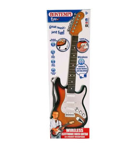 Kafa Mikrofonlu Elektronik Rock Gitar Seti – 67 cm Müzikli ve Sesli Oyuncak Gitar