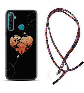Realme 5i 5 Pro 6i 7 Pro 8 Kılıf Boyun Asklı Rasta Silikon Plane Heart 1721