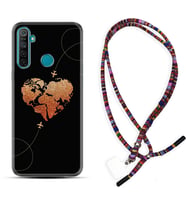 Realme 5i 5 Pro 6i 7 Pro 8 Kılıf Boyun Asklı Rasta Silikon Plane Heart 1721