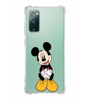 Samsung Galaxy S20 Fe  Köşe Korumalı Antişok Kapak Mickey Mouse Tasarımlı Şeffaf  Kılıf