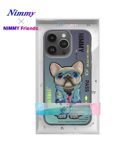 iPhone 14 Pro Parlak Zemin Üstüne Gerçek Nakış İşlemeli Gözlük Mont Detaylı 3D Animal Little Vulgar Rich Kılıf